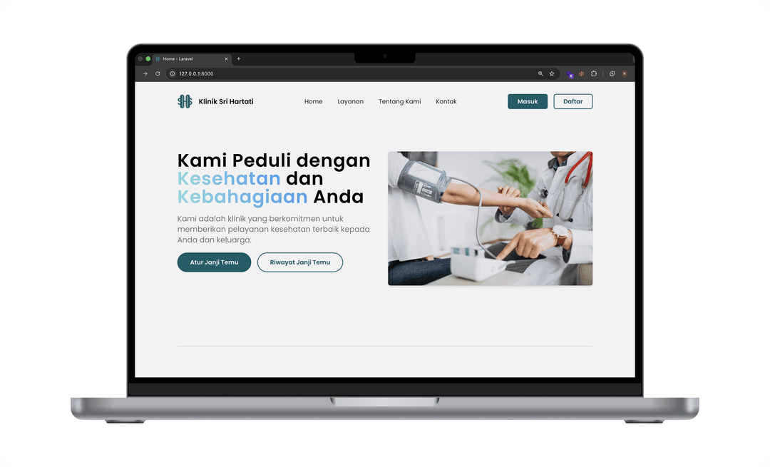 Klinik Sri Hartati Website Cover